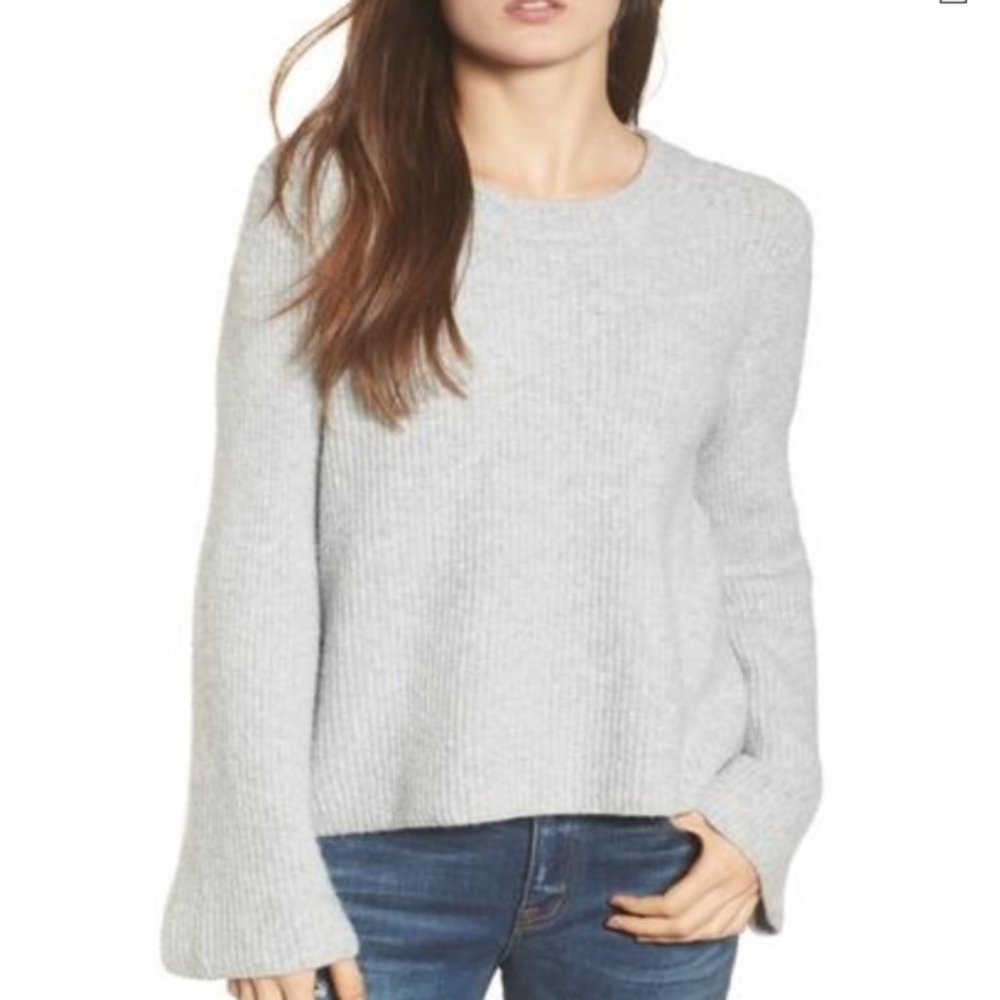 Madewell Bell Sleeve Ribbed Pullover Sweater